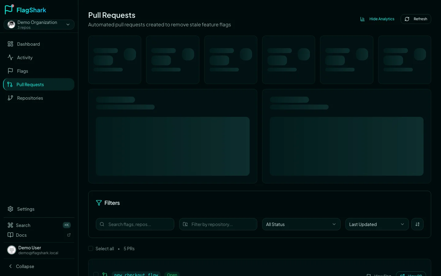 Code diff showing feature flag removal — dead code branch deleted, clean code preserved